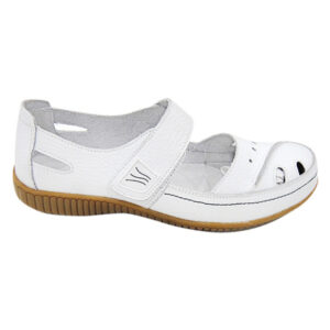 Slipper sandal,white,leather,rubber