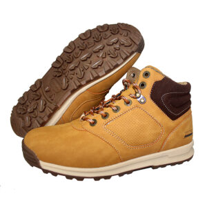 Brown and Black PU Suede Mesh Hiking Outdoor Shoes - BM Brand