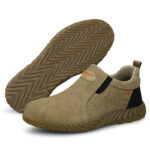Beige Safety Shoes by BM