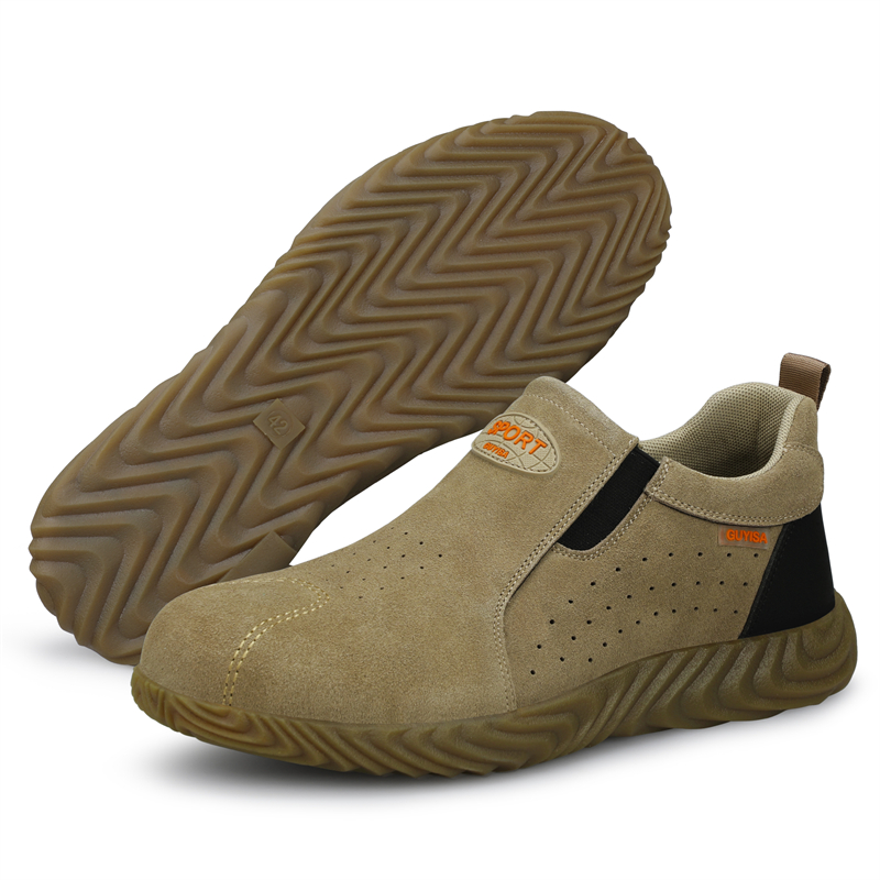 Beige Safety Shoes by BM