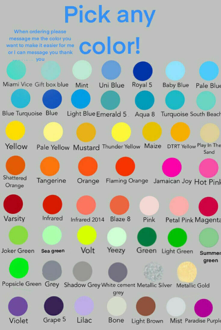 Sneaker Colorway Specifications, Pantone