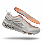 3D exploded view of a custom sneaker highlighting the ergonomic custom insole.